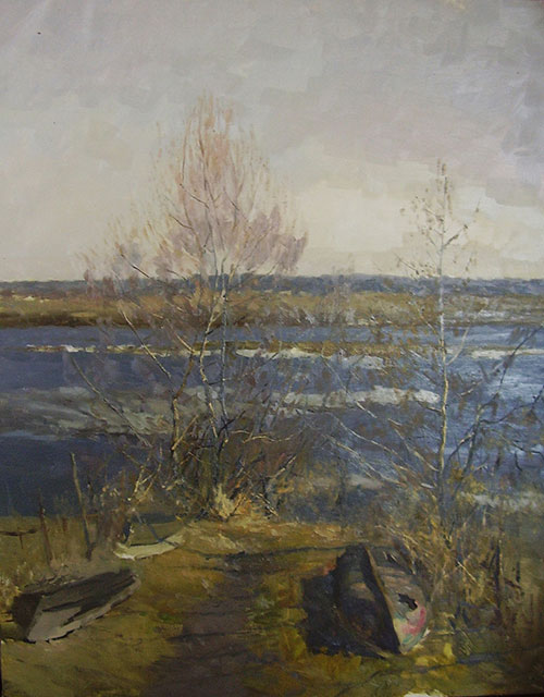 The painter Anton Vyrva. Artwork Picture Painting Canvas Landscape. April. 2013, 90 x 70 cm, oil on canvas