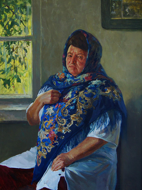 Artist Anton Vyrvo. Painting. Portrait of mother. 2012, 120 x 90 cm, oil on canvas