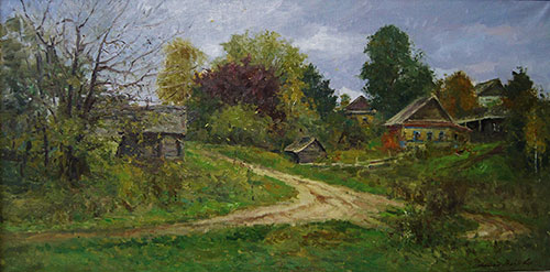 The painter Anton Vyrva. Artwork Picture Painting Canvas Landscape. Quiet autumn. 2013, 40 x 80 cm, oil on canvas