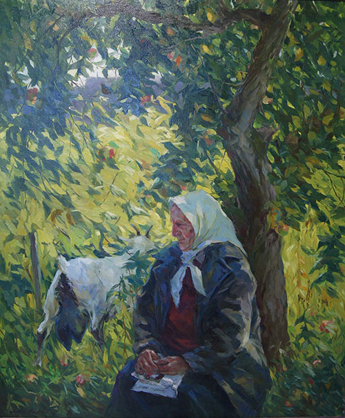 The painter Anton Vyrva. Artwork Picture Painting Canvas Landscape Portrait. Indian summer. 2013, 152 x 127 cm, oil on canvas