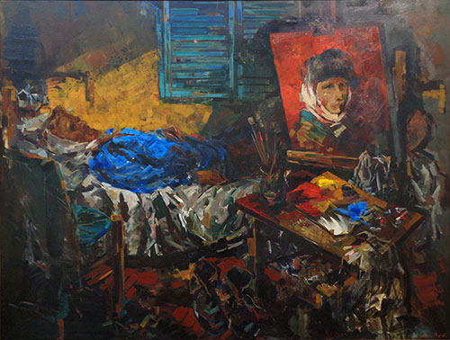 The painter Anton Vyrva. Artwork Picture Painting Canvas Composition. Van Gogh. 2015, 168 x 220 cm, oil on canvas