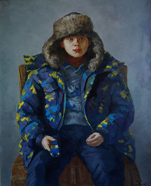 Artist Anton Vyrvo. Painting Portrait. Danik. 2016, 100 x 80 cm, oil on canvas