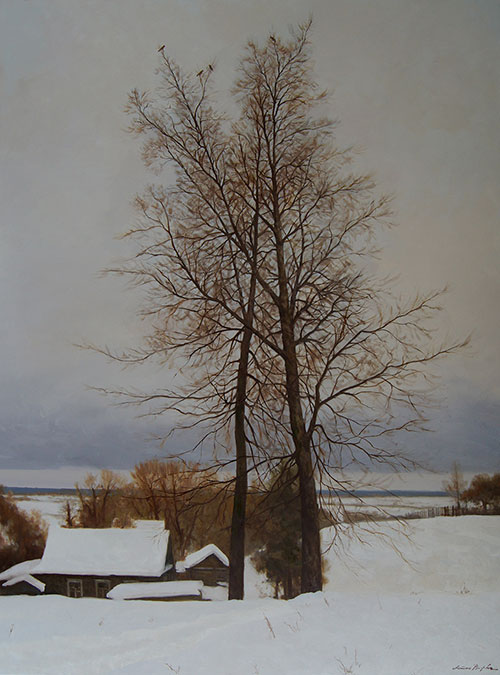 Artist Anton Vyrvo. Painting Painting Landscape. December. 2020, 140 x 105 cm, oil on canvas