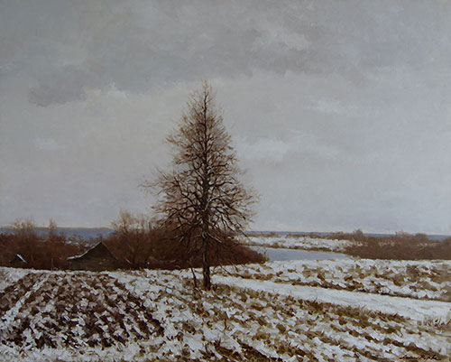 Artist Anton Vyrvo. Painting Painting Landscape. Breath of winter. 2020, 80 x 100 cm, oil on canvas