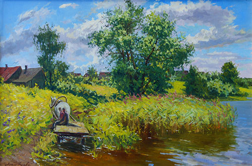 Painter Anton Vyrvo. Painting Landscape. Summer. 2017, 70 x 90 cm, oil on canvas