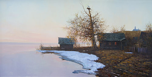 Artist Anton Vyrvo. Painting Painting Landscape. The Eternal. 2018, 70 x 140 cm, oil on canvas