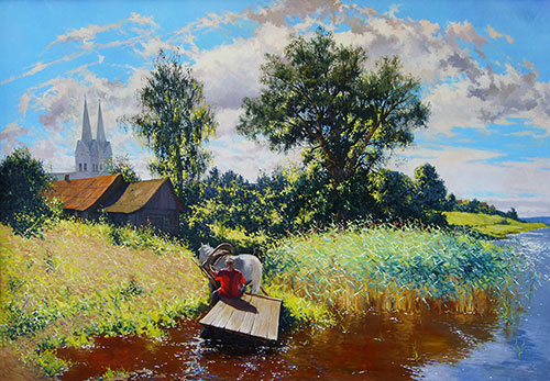 Artist Anton Vyrvo. Painting Painting Landscape. Summer. 2017, 125 x 180 cm, oil on canvas