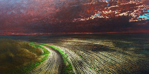 Художник Антон Вырво. Картина Живопись Пейзаж. Поле. 2024, 120 x 240 см, холст масло