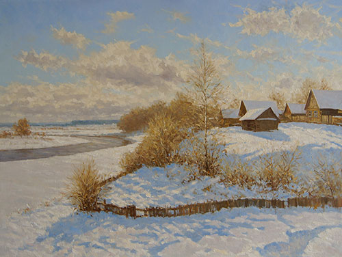 Художник Антон Вырво. Картина Живопись Пейзаж. Январское солнце. 2020, 90 x 120 см, холст масло